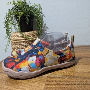 UIN Toledo Mens Size 5.5  Loafer Slip On Orange Red‎ Blue Shoes Comfort Sneakers